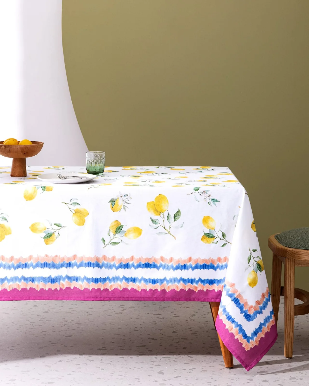 Limoges Polycotton Masa Örtüsü - Sarı - 150x250 cm