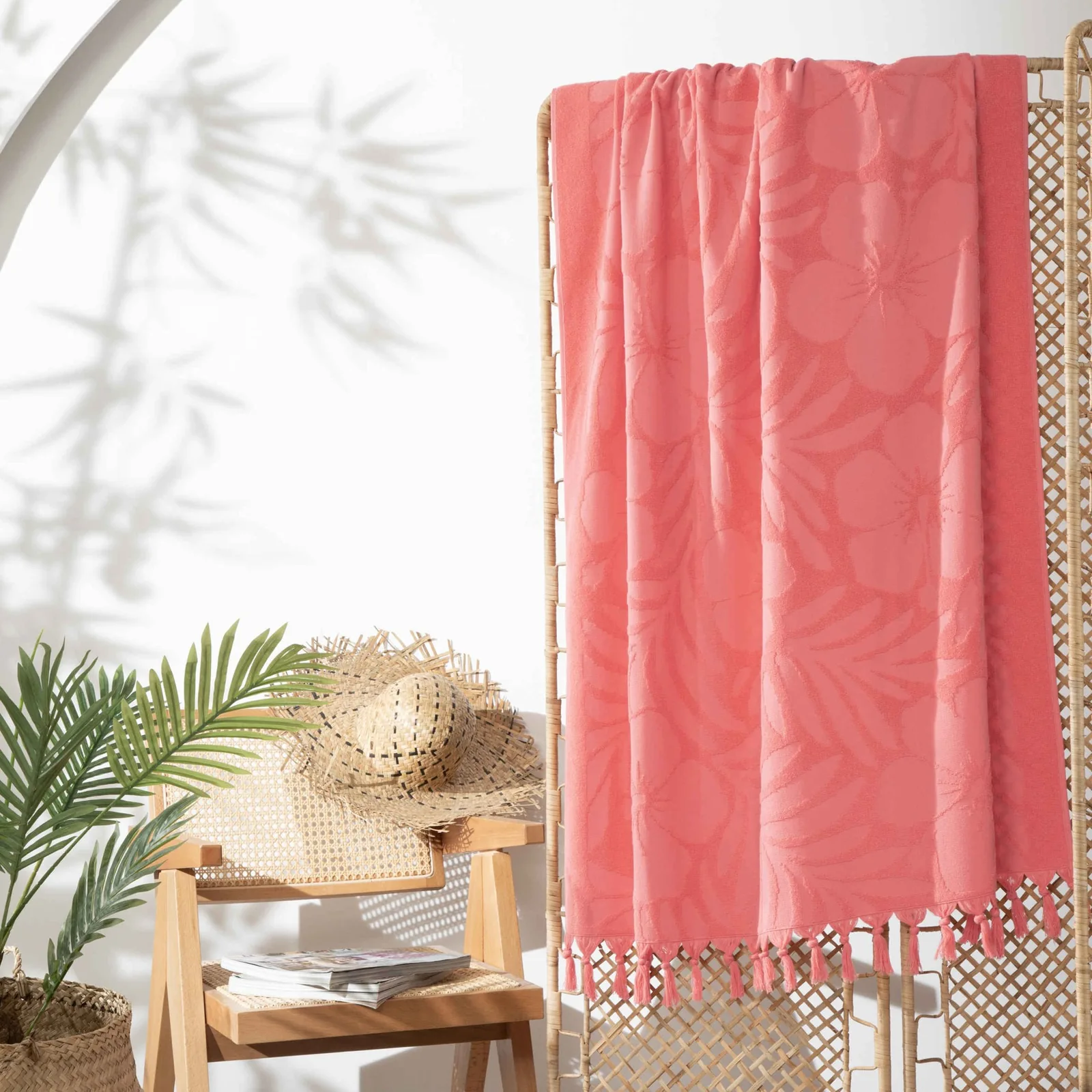 Tropical 90x170 cm Plaj Havlusu Pembe