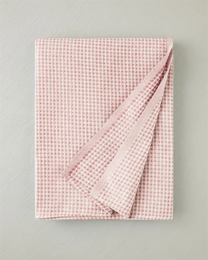 Modern Grid Çift Kişilik Pike Pembe