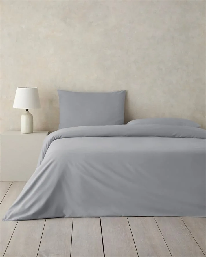 Pure %100 Pamuklu Çift Kişilik Çarşaflı Nevresim Takımı 200x220 cm Gri