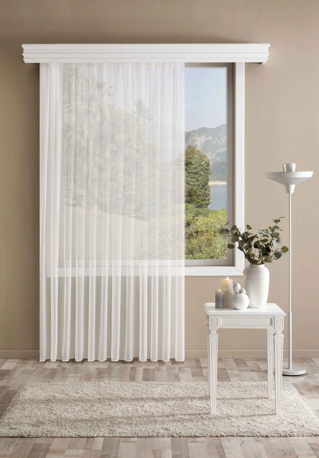 Aldrin Hazır Tül Perde Ekru 250x260 cm