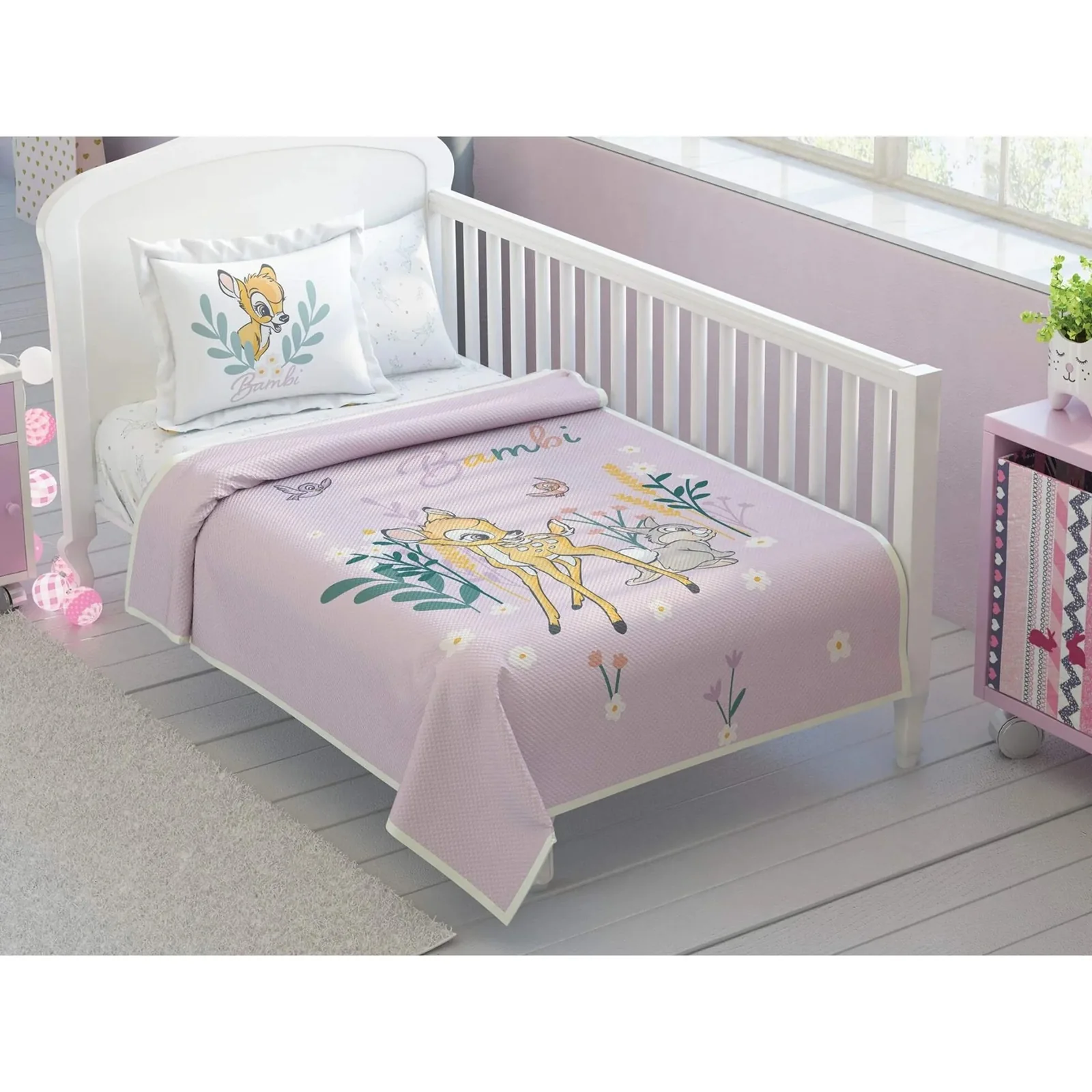Lisanslı Bambi Baby Pamuk Bebek Pike Takımı