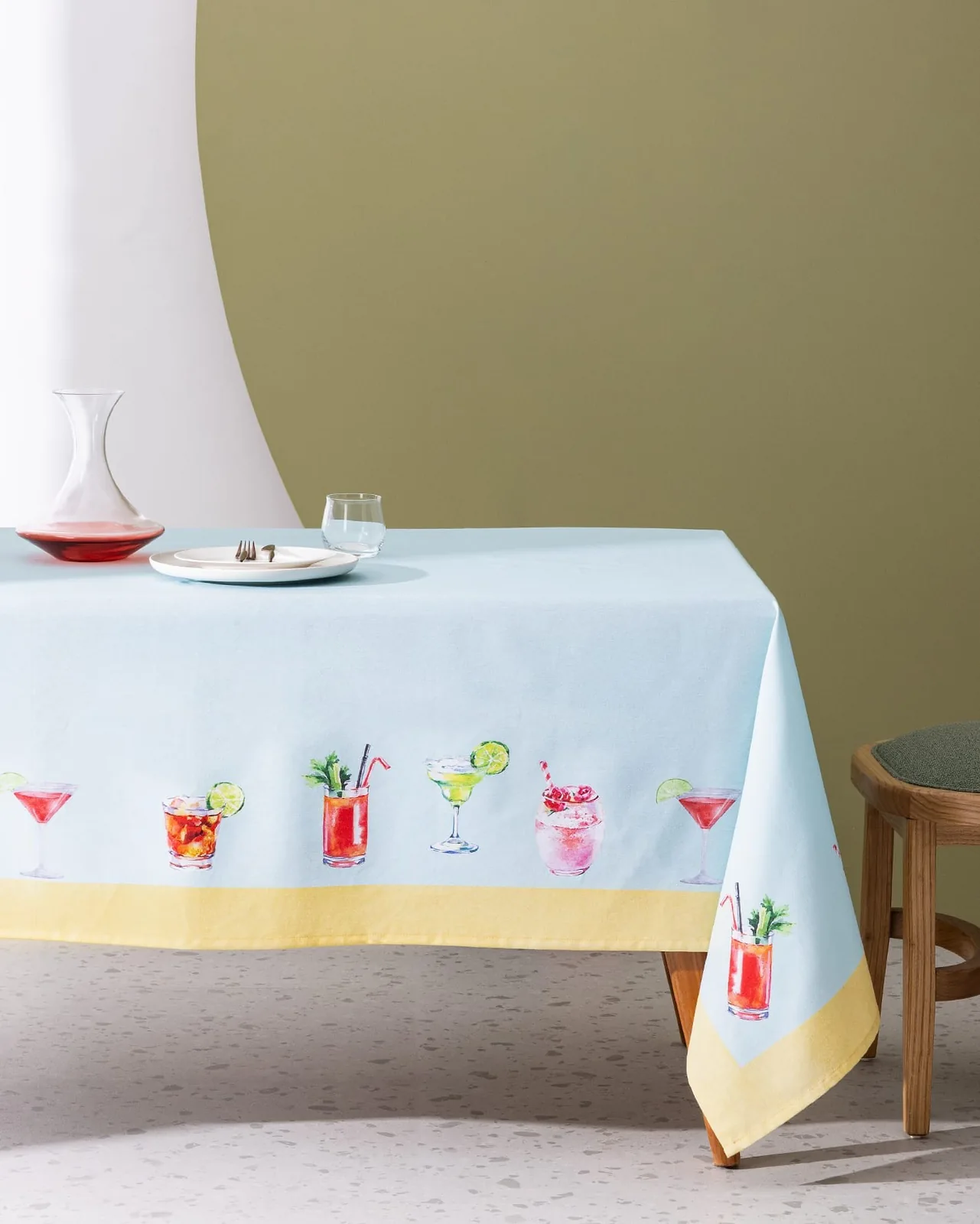 Vienne Polycotton Masa Örtüsü - Renkli - 150x150 cm